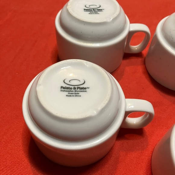 Palate And Plate Espresso Stackable Cup 3 oz. White Chinaware Set of 4 - Picture 6 of 9